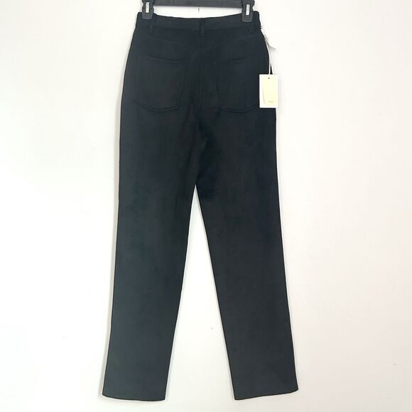 Wilfred Melina Pants Size 4 Black High Rise Slim Vegan Suede Aritzia NWT - Picture 2 of 10